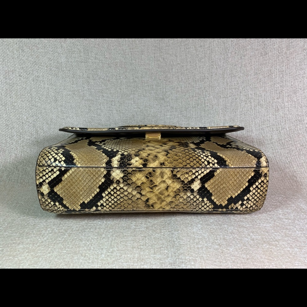 New Tory Burch Fleming Sand Python Embossed Leath… - image 6